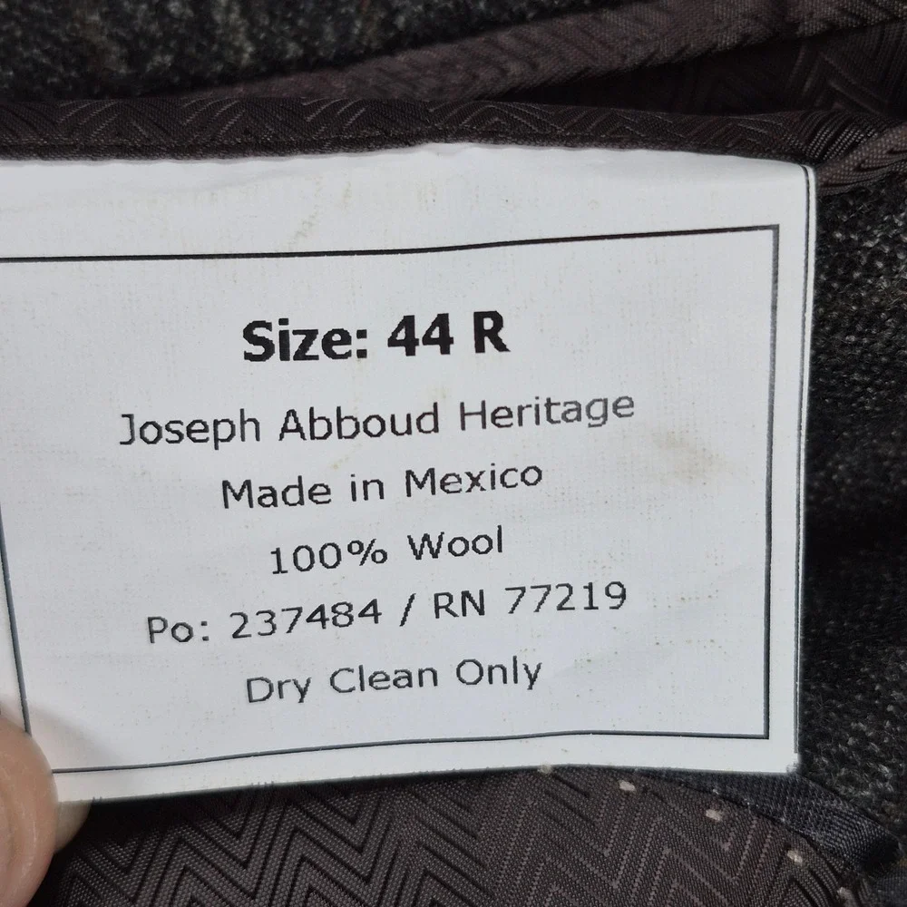 Joseph Abboud Heritage Blazer Mens 44R Plaid‎ Reda Super 110s Wool Sport Coat